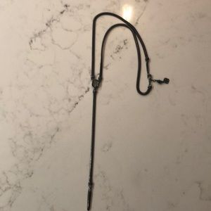 Kendra Scott Gunmetal Y Necklace with Stone